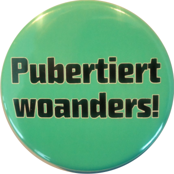 Pubertiert woanders Button türkis